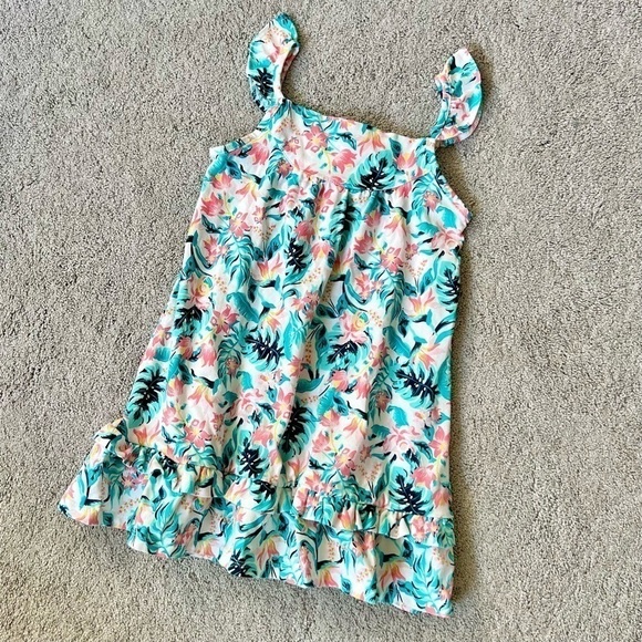 Tommy Bahama casual sleeveless dress size 4T white, coral teal - Picture 1 of 9